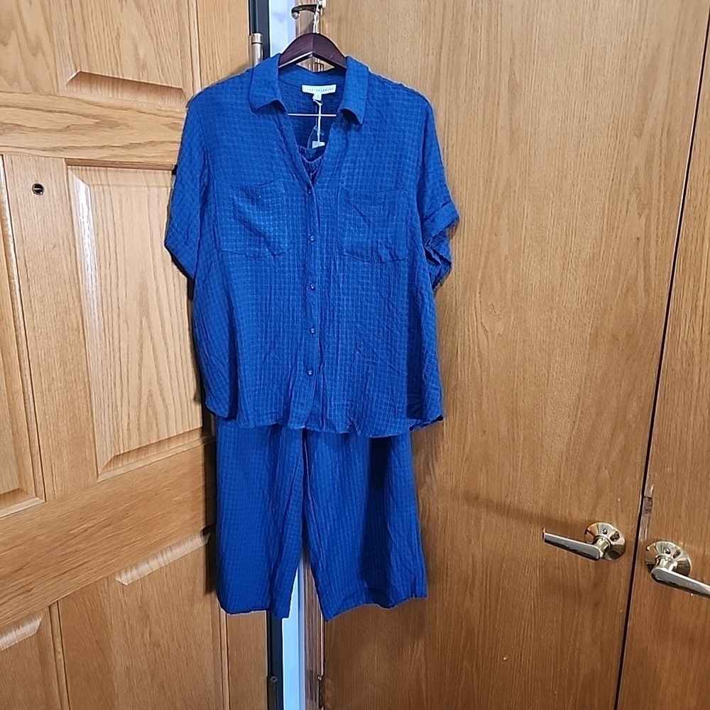 Jane & Delancey Blue 2 Piece Blue In Size 1x Pant And Shirt